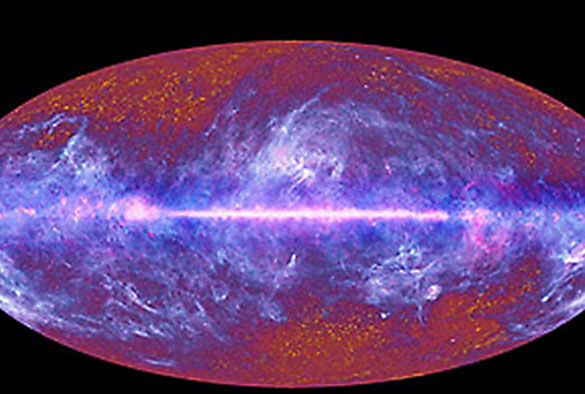 Fotografía del universo realizada por el telescopio espacial Planck, de la Agencia Espacial Europea.