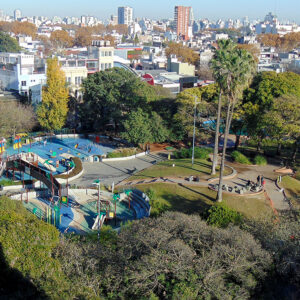 Vista aerea de una plaza